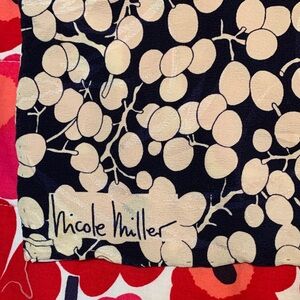 Nicole Miller Vintage Silk “Grapes” Scarf